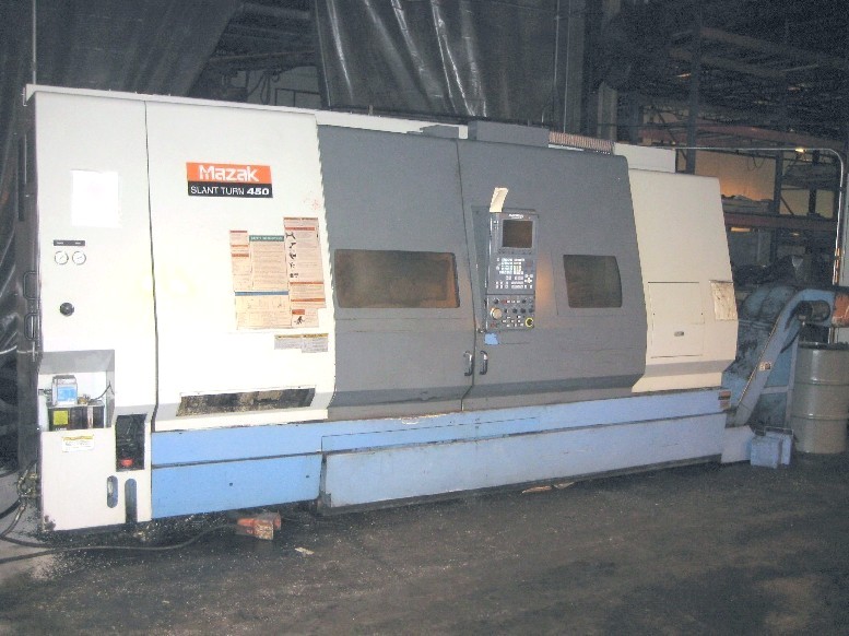 CNC TURNING CENTERS MAZAK SLANT TURN 450 CNC LATHE, MAZATROL FUSION