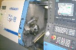 CNC TURNING CENTERS: HYUNDAI HiT-18, SIEMENS 840D, 17 SWING, 20 CENTERS, 10 CHUCK, CHIP, '02 (4417), Click to view larger photo...
