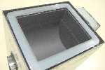 VIBRATORY FEED CABINET: 2.5 CU. FT. VIBRATORY FEED CABINET, 20 x 16 x15.75 TUB, STAND (4494), Click to view larger photo...
