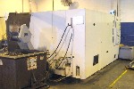 CNC TURNING CENTERS: HAAS SL-40 CNC LATHE, 40 in. SW, 15 in. CHUCK, 4.6 in. SPINDLE BORE HOLE, 40 HP GEARBOX, CHIP CONVEYOR, '02 (4607), Click to view larger photo...