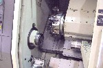 CNC TURNING CENTERS: HARDINGE CONQUEST 42 CNC LATHE, LIVE TOOLING & SUB/TAIL, BARFEED, FANUC OT, MINT '90 (4610), Click to view larger photo...