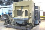 CNC HORIZONTAL MACHINING CENTERS: OKK HM60 CNC HORIZONTAL MILL, FANUC 16i-M, 600mm PALLETS, 30 x 29 x 31, 1 DEG, 8000 RPM, COOL-THRU, 40 ATC, '99 (4612), Click to view larger photo...