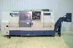 CNC TURNING CENTERS: MORI SEIKI SL-25 B/1000 CNC LATHE, 21 in SW, 44 in CENTERS, 12 CHUCK, 3.1 in SPINDLE BORE, 20 HP, FANUC MF-T6, 1994, Click to view larger photo...